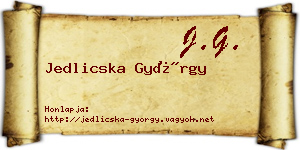 Jedlicska György névjegykártya